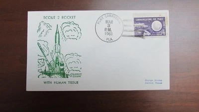 UNITED STATES SPACE BLUE SCOUT 2 SATELITTE 3-3-1961 UNADDRESSED COVER - Image 1 of 2