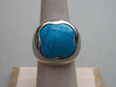 ANILLO EDFORCE ACERO INOXIDABLE Y TURQUESA - ANILLO HOMBRE Foto 1 de 4