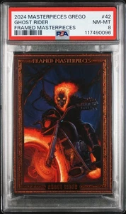 2024 MARVEL MASTERPIECES NAHUEL GREGO 42 GHOST RIDER FRAMED MASTERPIECES PSA 8 - Picture 1 of 2