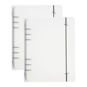 A5 Binder Cover, 2 Pcs PP 6 Ring Round Ring Binder Cover with Black Fixing Belt - Picture 1 of 5