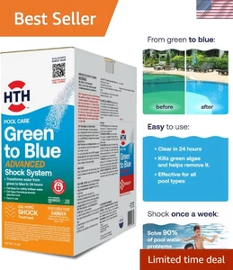 Ultimative Pool-Transformation: Grün zu Blau 2-stufige Pflegelösung für alle Pools - Bild 1 von 8
