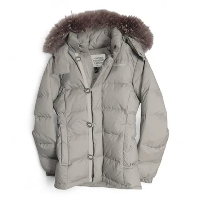 Marmot Women's Classico Down Jacket Ladies J/S Gray Chinese Raccoon Fur - Image 1 of 4