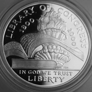 2000-P Commemorative Silver Proof Dollar Library Of Congress - Picture 1 of 2