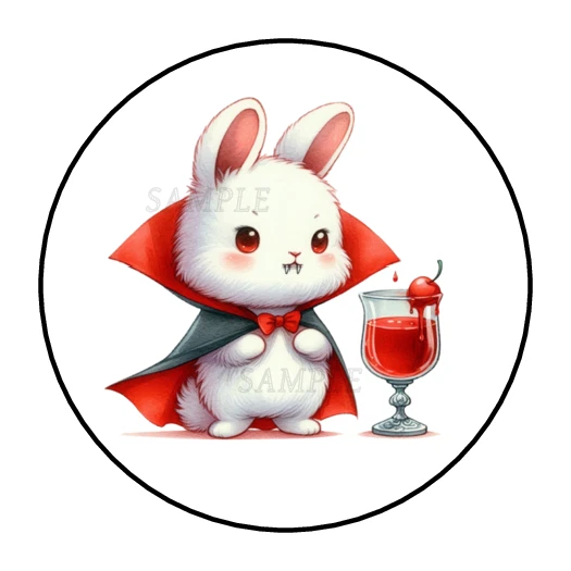 30 pegatinas Halloween vampiro conejito etiquetas etiquetas sobre sellos fiestas favores Foto 1 de 2