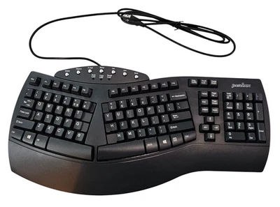 Perixx PERIBOARD-512 Wired Ergonomic Split USB Keyboard 7 Multimedia Keys Black - Image 1 of 4