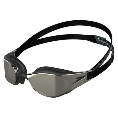 Speedo Fastskin Hyper Elite Mirrored Swimming Goggles, Black/Chrome - Image 1 of 4