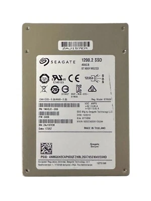 Seagate 400GB SAS 1200.2 SSD Solid State Drive 2.5" ST400FM0233 PN: 1NH2J2 - 006 - Image 1 of 2