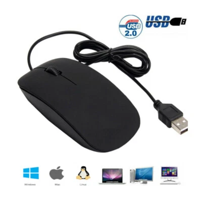 1 PCS Wired USB Optical Mouse For Pc Laptop Computer Scroll Wheel Black Mice - Image 1 of 4