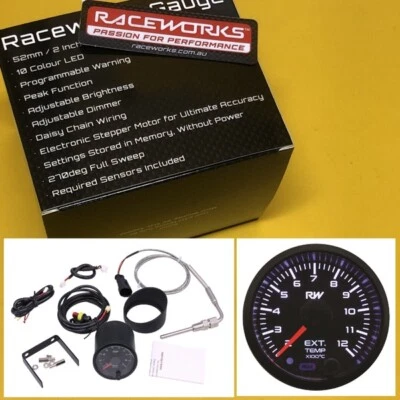 Raceworks VPR-302 EGT Pyro gauge 200-1200 C 52mm 2" Black - image 1 of 4