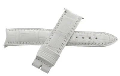 Jaeger LeCoultre  18mm x 16mm White Alligator Leather Watch Band Strap I-D - Image 1 of 3