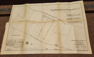 1916 MERMENTAU FIUME LOUISIANA MOSTRA CONDIZIONI A VECCHIA MAPPA SERRATURA E DIGA! - Foto 1 di 1