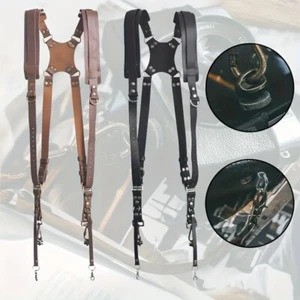 Dual Camera Shoulder Strap Adjustable Leather Quick Release Harness Accessory🔥 - Picture 1 of 31