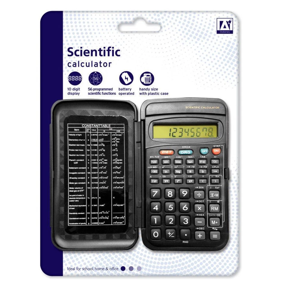 IG DESIGN GROUP Scientific Calculator - Handy School Office Maths Battery Operated 56 Functions