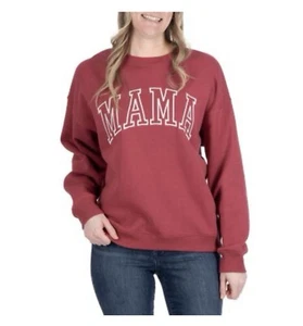 State of Mine Women's Soft Long Sleeve Mama Stitched Logo Sweatshirt XS X-Small - Picture 1 of 5