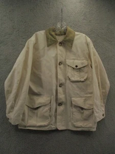 Vintage 90s Filson Canvas Jacket Hunting Coat Button Up Cotton Light Beige L - Picture 1 of 12