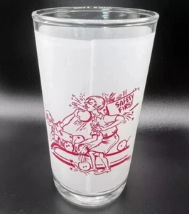 Vintage MAFCO Juice Glass Frosted Wrap Bowling “Safety First” - Picture 1 of 7