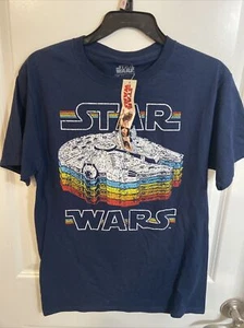 Retro Millennium Falcon Color Stripe T Shirt, New With Tags, Size Small - Picture 1 of 3