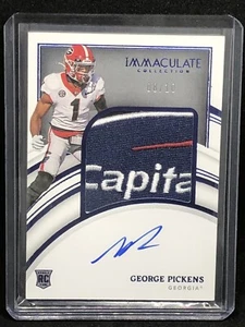  2022 Panini Immaculate Collegiate /10 George Pickens Rookie Auto Patch Steelers - Bild 1 von 2