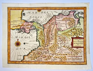 TERRE FERME GRENADE POPAIAN 1706 DE LA FEUILLE ANTIQUE MAP 18TH CENTURY - Picture 1 of 6
