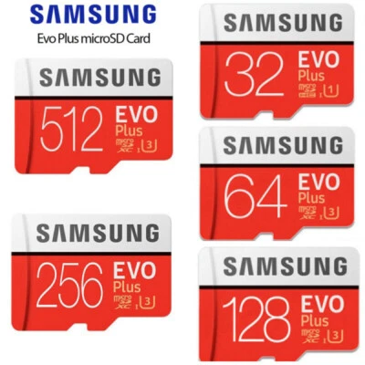 SAMSUNG EVO Plus U3 XC1Micro SD Karte 256GB 512GB Class10 SDXC Speicherkarte - Bild 1 von 4