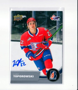 LUKE TOPOROWSKI autographed SIGNED '21/22 Upper Deck CHL card #130 BOSTON BRUINS
