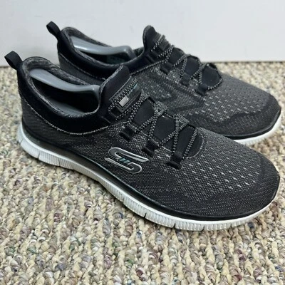 Skechers Flex Womens Shoes Black Gray 7 M Memory Foam Slip On Comfort Loafers - Image 1 of 4