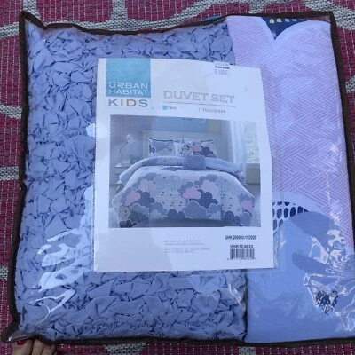 Urban Habitat Kids Duvet Set    TWIN    Unicorn ~ Cloud Print    NEW - Image 1 of 4