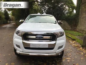 Spoiler Bar + Slim LEDs For Ford Ranger T6 2016-2023 Stainless Bumper Nudge Chin - Picture 1 of 10