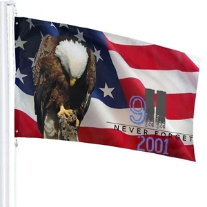 Double Sided Outdoor 3x5ft Flag 9/11 Never Forget Flag Home Garden Decoration... - Picture 1 of 9