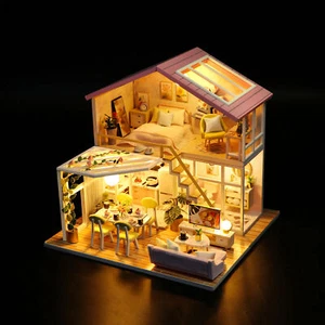 Sweet Time 1:24 Scale DIY Dollhouse Miniature Wooden Dolls House Kit + LED +Tool - Picture 1 of 12