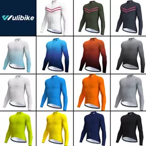 Camisetas de ciclismo Wulibike para hombre manga larga con cremallera completa con 3 bolsillos - Imagen 1 de 67