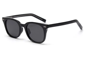 Schwarze klobige Retro abgerundete Preppy-Sonnenbrille für Herren und Damen + weitere Stile verfügbar - Bild 1 von 1