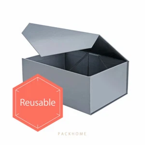 Luxury Gray Gift Boxes for Wedding Christmas Birthday Decor Favors Celebration - Picture 1 of 7