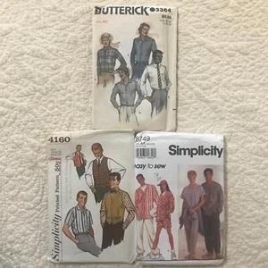 Vintage Simplicity and Butterick Mens Pattern Lot of 3 Uncut - Picture 1 of 7