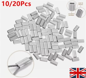 10-20X 8-shaped Aluminum Sleeve Rope Cable Clamp Wire Clamps Crimping 1.5-5MM UK - Picture 1 of 24
