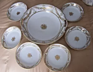 Nippon große Beerenschale Set handbemalt 6 kleine Dessertschalen frische Beeren - Bild 1 von 10