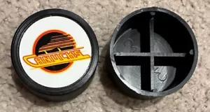 Vancouver Canucks 1983-84 Plastic Mini Puck Team Logo Original Stock from 1980s - Picture 1 of 2