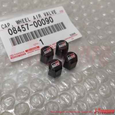 TOYOTA Genuine GAZOO RACING GR SPORT Tire Air Valve Cap 4pcs Set 08457-00090 OEM - Image 1 of 4