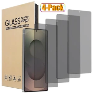 4-Pack For Samsung S25 Plus S25 Ultra 5G Privacy Anti-Spy Glass Screen Protector - Picture 1 of 30