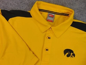 Vintage Iowa Hawkeye Shirt Mens Med Yellow Black Nike FitDry - Picture 1 of 9