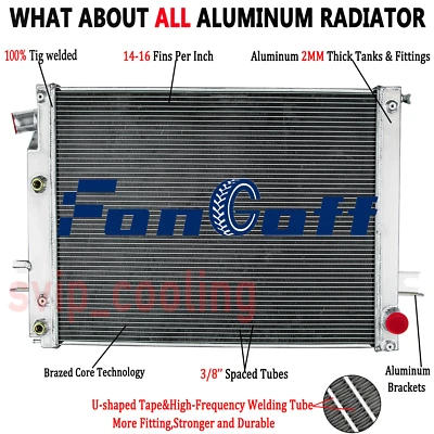 4 Rows Aluminum Radiator For 2013-18 2015 2016 Ram 2500 3500 4500 6.7L L6 Diesel Foto 1 de 4