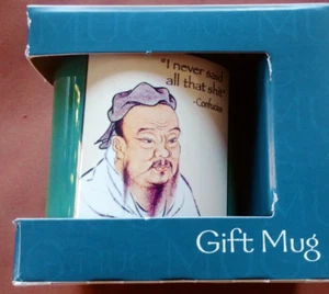 "Confucius Speaks Up", (1) Leanin' Tree Mug, New In The Box - Picture 1 of 7
