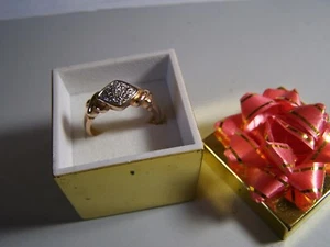 NEW DESIGNER ROSE GOLD/STERLING SILVER DIAMOND ACCENT STERLING CLUSTER RING 91/2 - Picture 1 of 10