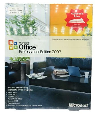 NOS Microsoft Office 2003 Professional Edition 2 PCs Full Retail Word 269-06753 - Image 1 of 4