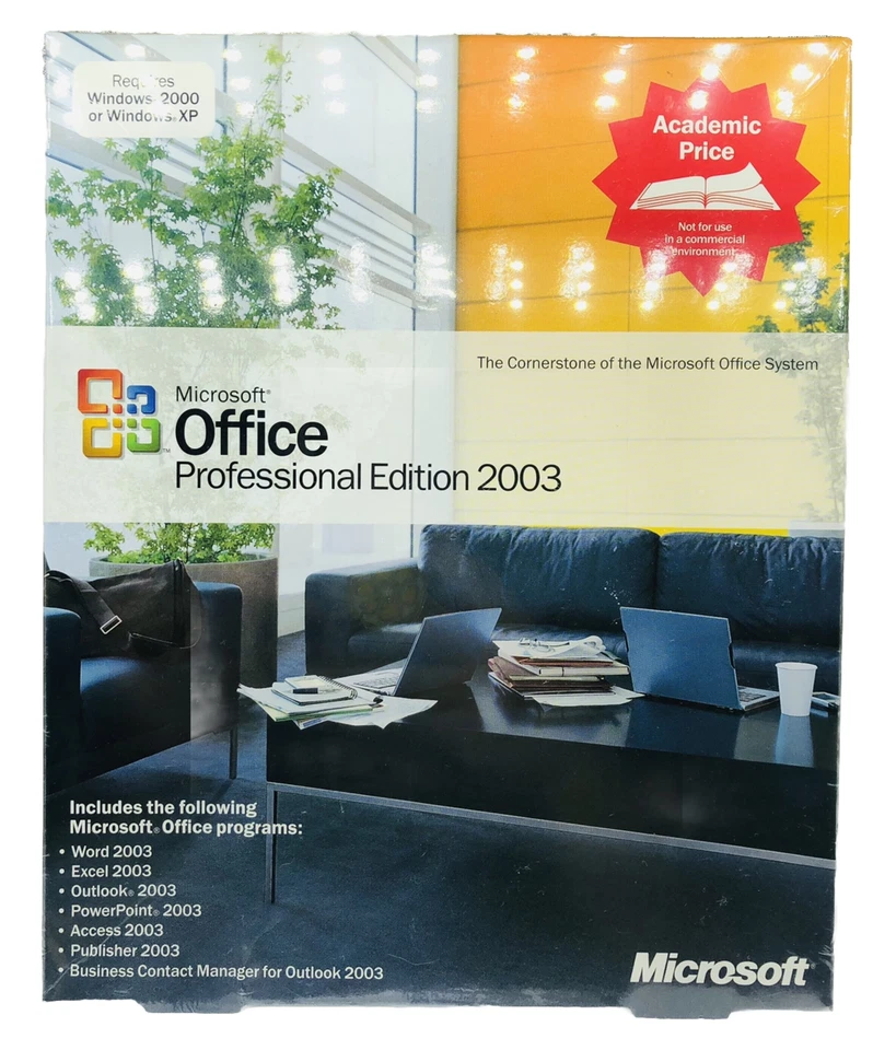 Microsoft Academic (ACD)Office 2003 Professional (Retail) (1 User/s) - Full Version for Windows 269-06753