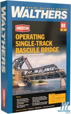NEW Walthers Operating Single-Track Bridge Kit HO Scale Train FREE US SHIP - Image 1 of 2
