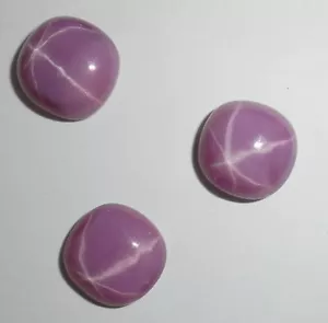 Opaque Star Ruby Square 12x12 mm Cabochon Antique circular Stone 3 pieces Lot - Picture 1 of 12
