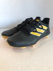 Adidas Adizero Afterburner 8 Metal Baseball Cleats H00974 Size 12 Black Yellow - Picture 1 of 12