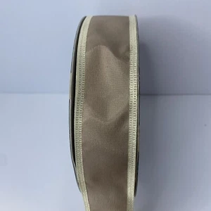 Member's Mark Christmas Tan Gold Trim 50 Yards Wired Edge Ribbons 1.5”W - Picture 1 of 7