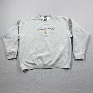 Vintage Minnesota Vikings Pro Player Sweatshirt Herren XX grau bestickt NFL - Bild 1 von 10